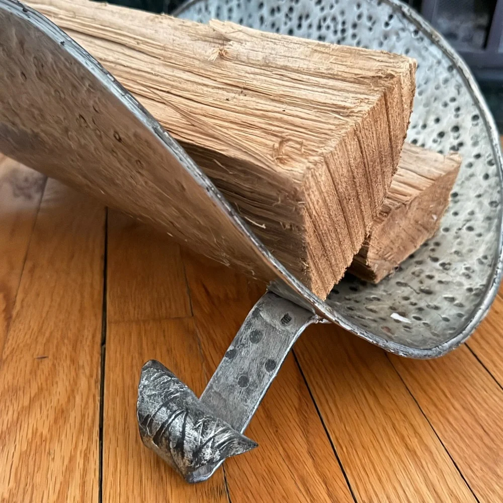 Moody Mid-evil vibes Pewter Vintage Firewood Holder